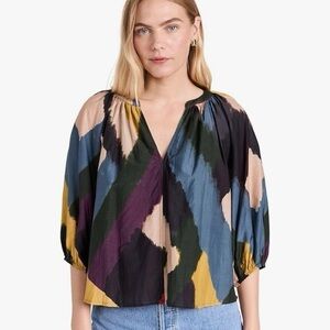 Anthropologie cotton/silk flowy top